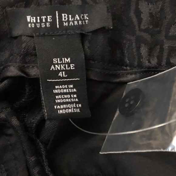 Black Jacquard Slim Ankle Pants by WHBM - Picture 6 of 6